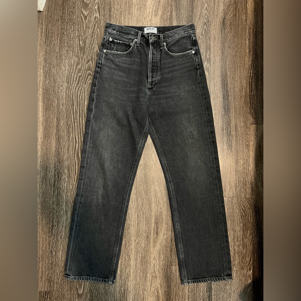 AGOLDE 90's Mid Rise Loose Fit in Black, Size 26
